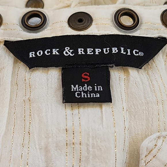 Rock & Republic Sleeveless Grommet V‑Neck Blouse – Size S - Picture 12 of 14